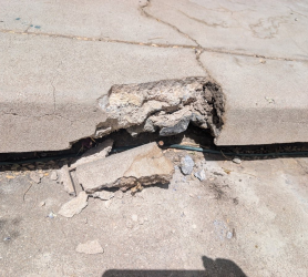 Broken concrete.