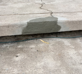 Repaired concrete.